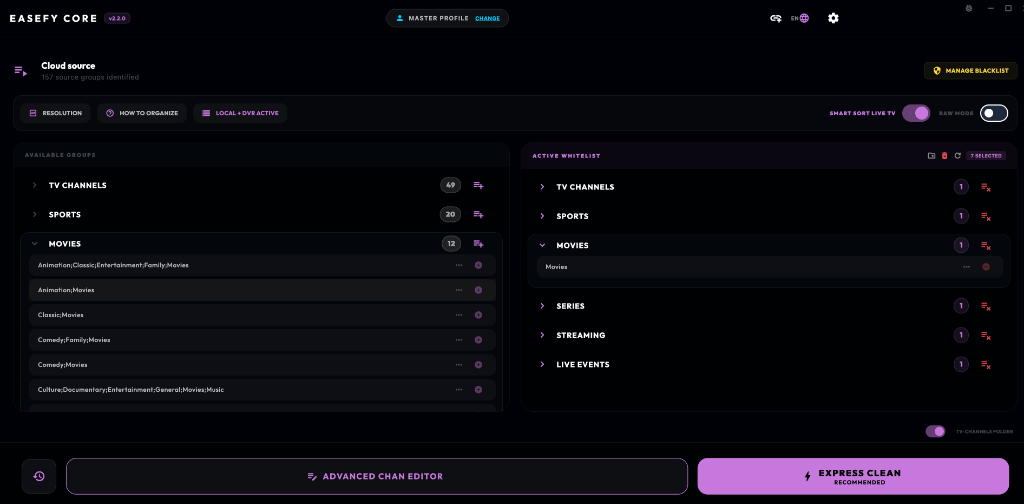EaseFy Category Selection