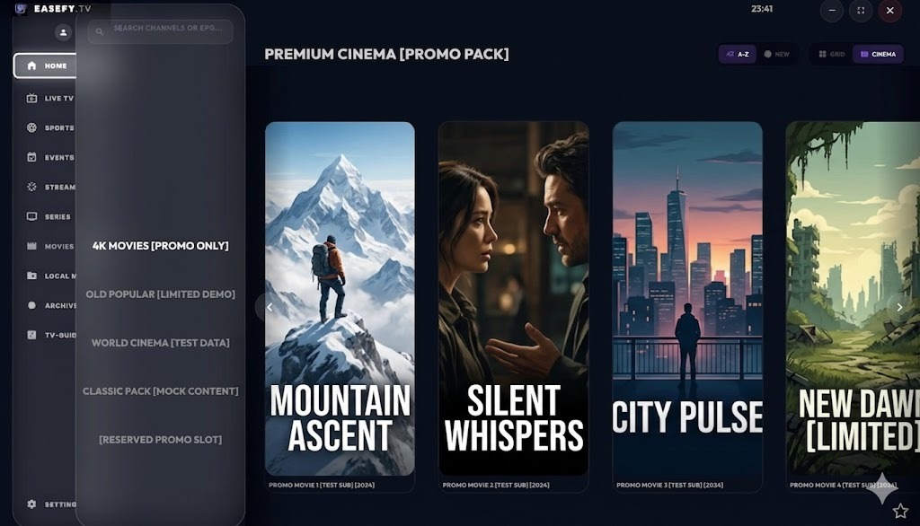 EaseFy Player Movies Mode Mockup